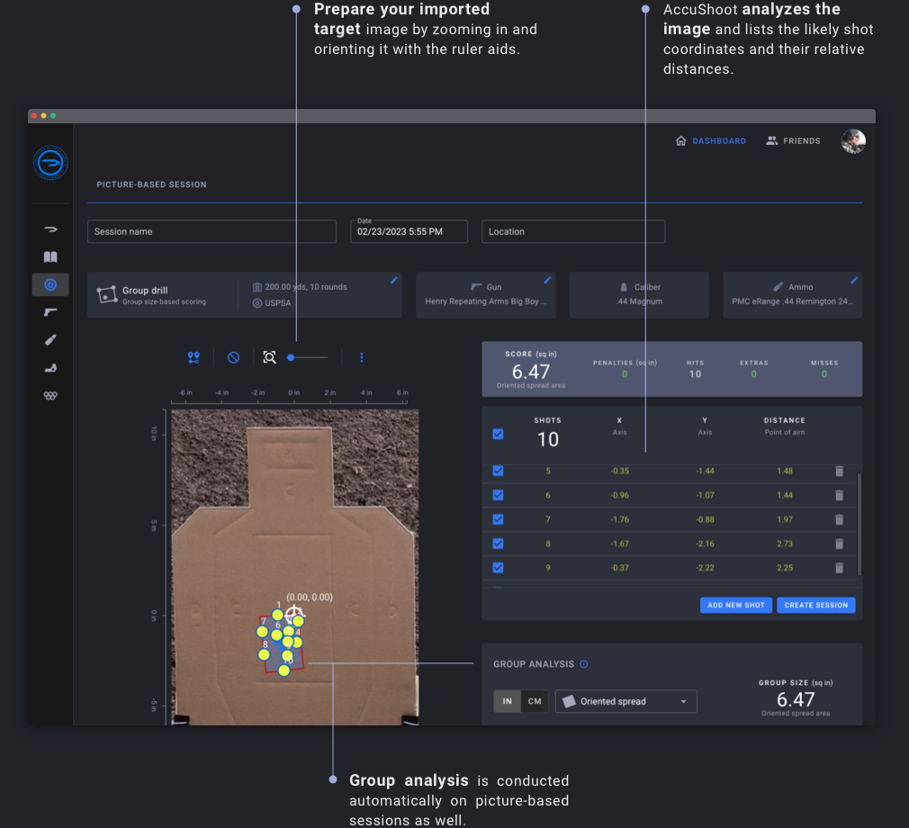 AccuShoot Picture-based Session Analysis image